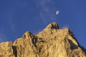 Spritzkarspitze, above the moon, Karwendel Mountains, Tyrol, Austria, Europe