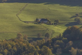 Mountain landscape in autumn. Lower Rhine, Alsace, France, Europe