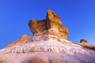 Striking rock formation in the Huqf stone desert in the morning light, Arabian Peninsula, Sultanate