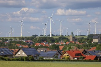 Lichtenau, North Rhine-Westphalia, Germany, wind farm in the village of Lichtenau. The wind farm is