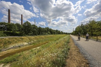 Bottrop, North Rhine-Westphalia, Germany, Renaturalised Boye, the tributary of the Emscher, was