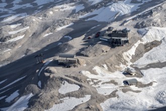 Zugspitzplatt lift station, view from the summit of the Zugspitze, Wetterstein range, Bavaria,