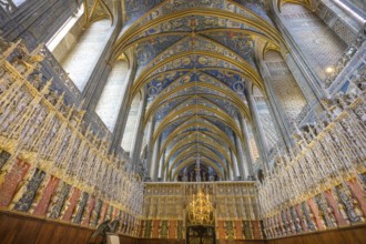 Choir and rood screen in St Cecilia's Cathedral, Albi, Département Tarn, France, Europe