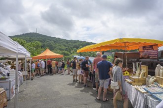 Market in Saint-Nectaire, Département Puy-de-Dôme, France, Europe