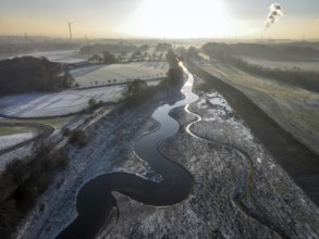 Recklinghausen, Castrop-Rauxel, North Rhine-Westphalia, Germany, winter landscape, EMSCHERLAND