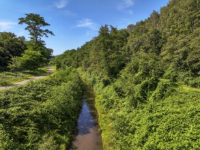 Bottrop-Gladbeck, North Rhine-Westphalia, Germany, Renaturalised Boye, the tributary of the