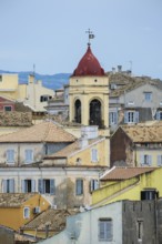 Corfu Town, Corfu, Greece, City overview Corfu Town. Back mainland Albania, Europe