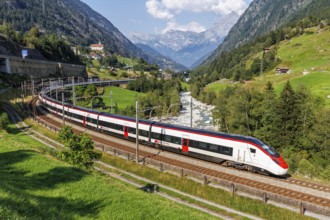 Railway passenger train type Stadler Giruno of the Swiss Federal Railways SBB on the Gotthard