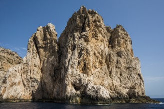 Coast with steep cliffs, Capo Caccia, near Alghero, Sardinia, Italy, Europe