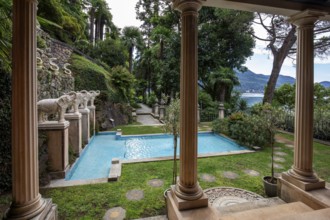 View from the Indian Villa, Palazzina Indiana, Scherrer Park, Parco Scherrer, Morcote, Lake Lugano,