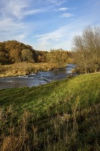 10.11.2021, Datteln, North Rhine-Westphalia, Germany - Lippe, river and floodplain development of