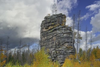 Feuersteinklippe, Feuersteine rock formation, granite butte in the Harz National Park near