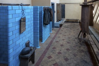 Coal miners' foremen's showers at Le Bois du Cazier, coal mining museum at Marcinelle near