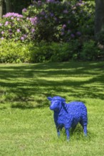 Blue sheep in a meadow, State Garden Show, Bad Lippspringe, North Rhine-Westphalia, Germany, Europe