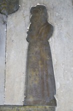 Tudor brass memorials wife of Edward Duke family, 1593, St Mary parish church, Benhall, Suffolk,