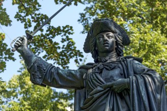 Monument to Elector Maximilian II. Emanuel of Bavaria, bronze statue by sculptor Friedrich Brugger,