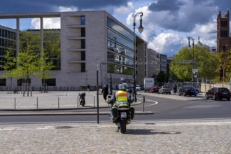 Traffic control, police officers of the motorised traffic squadron, Berlin, Germany, Europe