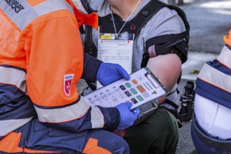 Baden-Württemberg police anti-terror exercise in the stadium. In the run-up to the European