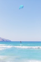 Kitesurfing, Episkopi beach, Rethymno, Crete, Greek Islands, Greece, Europe