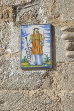 Ceramic tile picture of San Lorenzo, Garganta la Olla, La Vera, Extremadura, Spain, Europe