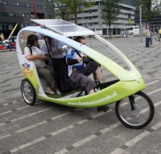 Pedal and solar powered taxi vehicle Rotterdam, Netherlands