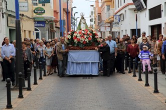 Fiesta procession Nuestra Senora de la Candelaria, Gran Tarajal, Fuerteventura, Canary Islands,