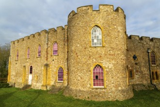 Historic walls of Taunton castle, Taunton, Somerset, England, UK