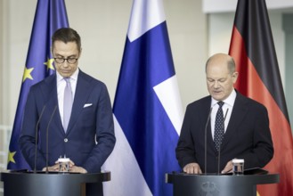 Alexander Stubb, President of the Republic of Finland, and Olaf Scholz (SPD), Federal Chancellor,