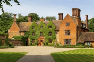 Tudor architecture of Woodhall manor building, Sutton, Suffolk, England, UK