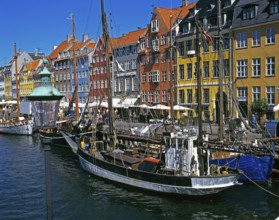 Denmark, Copenhagen, Nyhavn Canal, Panorama, historic wooden ships, Hamburg, Hamburg, Federal