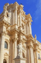 Syracuse Cathedral facade, Ortygia, Syracuse, Sicily, Italy, Europe