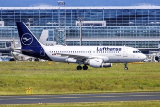 A Lufthansa Airbus A319 aircraft with the registration D-AILC at the airport in Frankfurt, Germany,