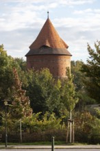 Castle tower in Plau am See, part of a fortification built in 1449 to stop the raids of Brandenburg