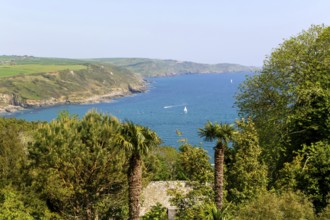 View of coast looking east towards Prawle Point from Sharpitor, Salcombe, south Deven, England, UK