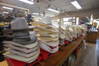 Steamboat Springs, Colorado, Cowboy hats on sale at F.M. Light & Sons, a heavily-advertised western