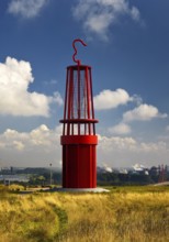 Artwork Geleucht, artist Otto Piene, Rheinpreussen slagheap, Moers, Ruhr area, North