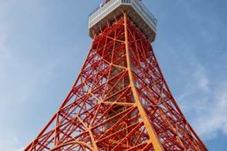 Low-angle view of Tokyo Tower, or Japan Radio Tower