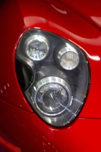 Detroit, Michigan USA - 10 January 2025 - The headlights of an Alfa Romeo in The Gallery, a luxury