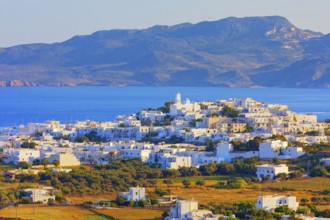 View of Adamas harbour, Adamas, Milos Island, Cyclades Islands, Greece, Europe