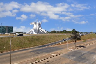 Roman Cathedral of Brasilia or Metropolitan Cathedral of Our Lady of Aparecida, designed by Oscar