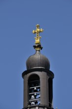 Dome with carillon of the Protestant Christuskirche in Mainz, Rhineland-Palatinate, Germany, Europe