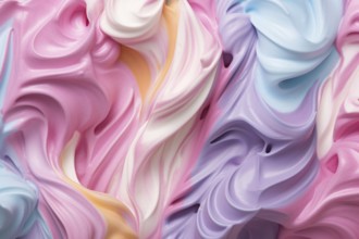 Colorful soft serve ice cream background. KI generiert, generiert, AI generated