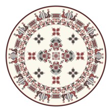 Traditional Bulgarian embroidery design element over white background