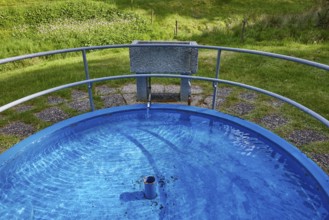 Blue Kneipp water basin in the Oberlehen district, Bernau im Black Forest, Black Forest, Waldshut