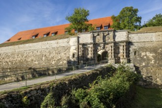 Gate, Prunktor in the fortress wall, fortress wall with moat of the Wülzburg fortress, Renaissance