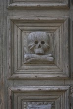 Detail of a wooden church door in Matera, Basilicata, Southern Italy, Italy, Europe