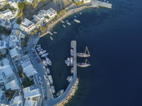 The small fishing harbour of Katapola, Amorgos, Cyclades, Greece, Europe