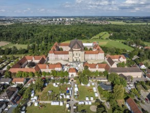 Aerial view of the Wiblingen monastery complex, former Benedictine abbey then castle and barracks,