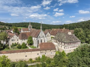 Bebenhausen Monastery and Palace, former Cistercian Abbey, aerial view, district of Tübingen,