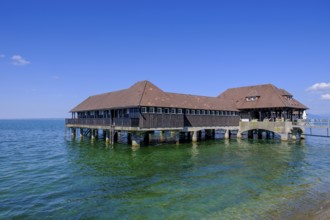 Historic bathing hut, bathing establishment, Rorschach on Lake Constance, Canton of St. Gallen,